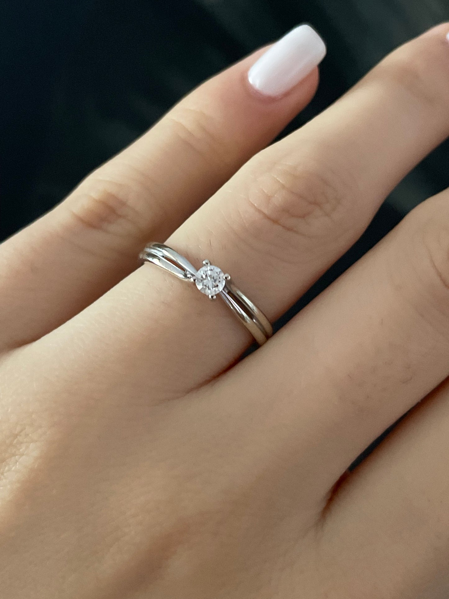 Vintage 9ct White Gold Solitaire Diamond Engagement Ring 0.10ct