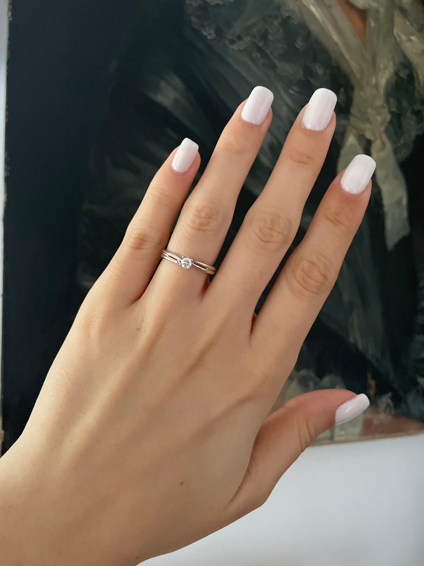 Vintage 9ct White Gold Solitaire Diamond Engagement Ring 0.10ct