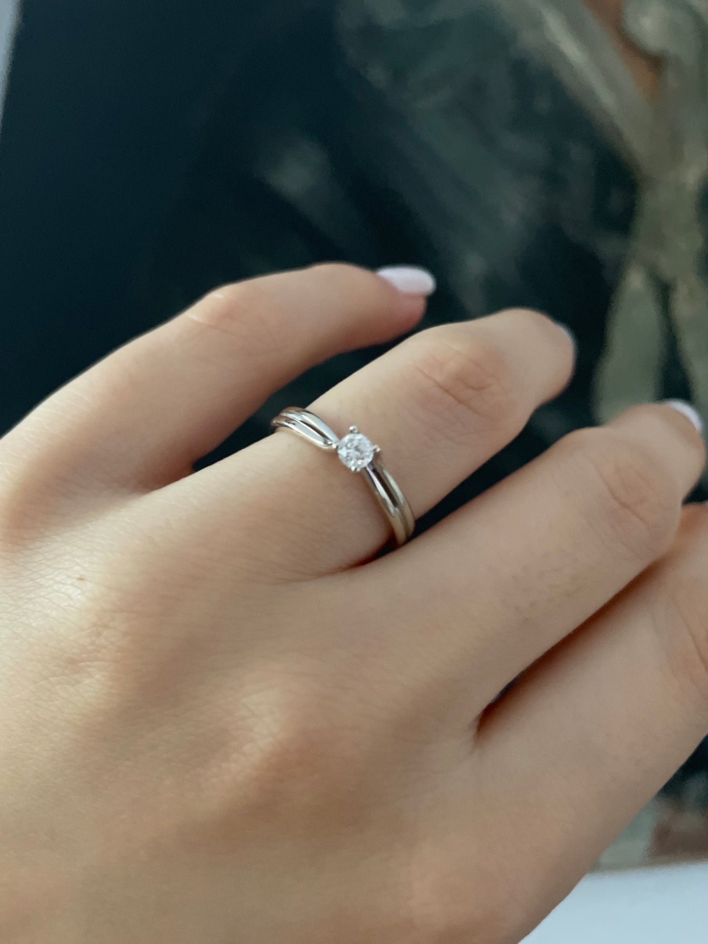 Vintage 9ct White Gold Solitaire Diamond Engagement Ring 0.10ct