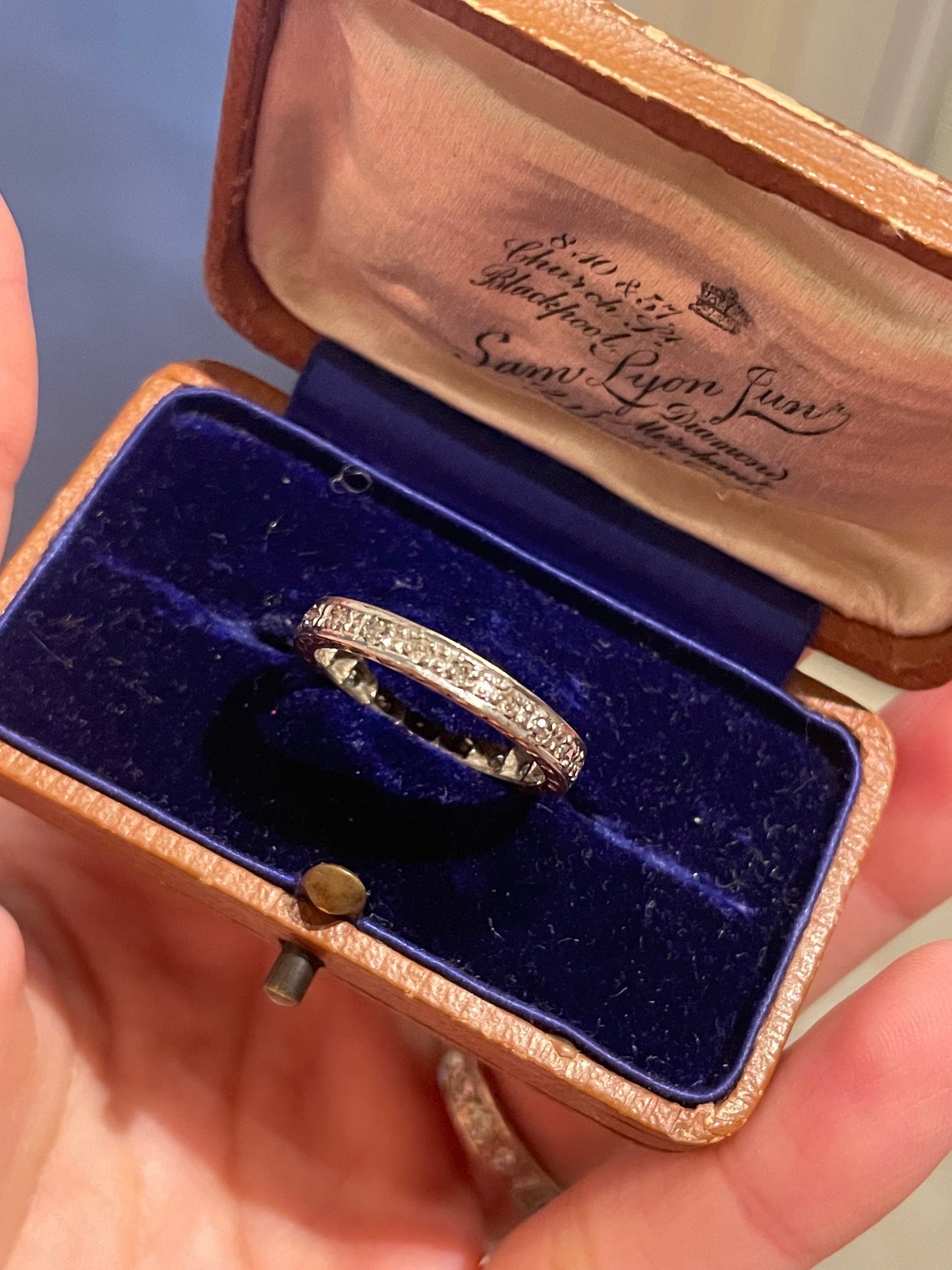 Art Deco 1920s 18ct White Gold Diamond Full Eternity Ring - Size M1/2