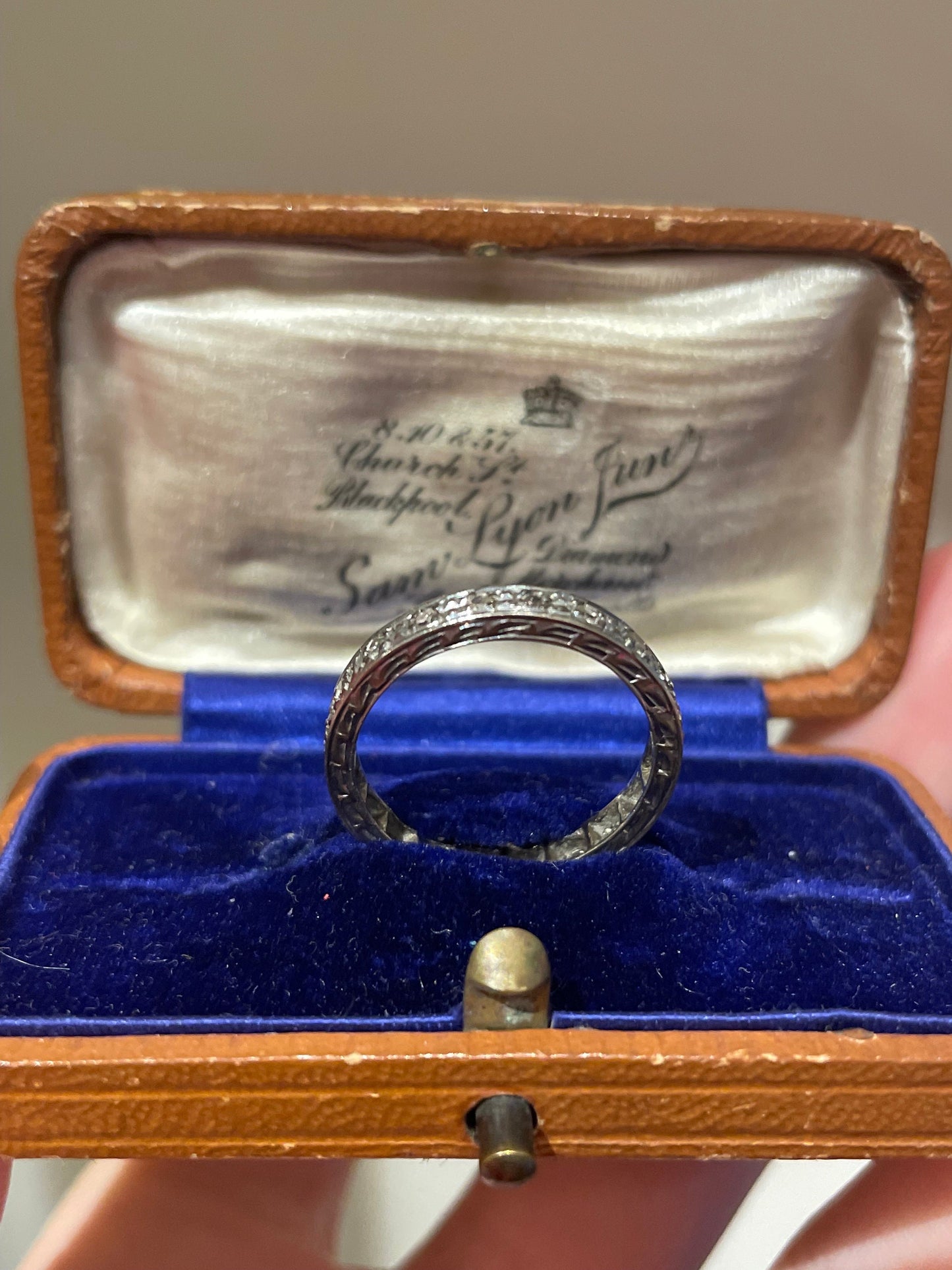 Art Deco 1920s 18ct White Gold Diamond Full Eternity Ring - Size M1/2