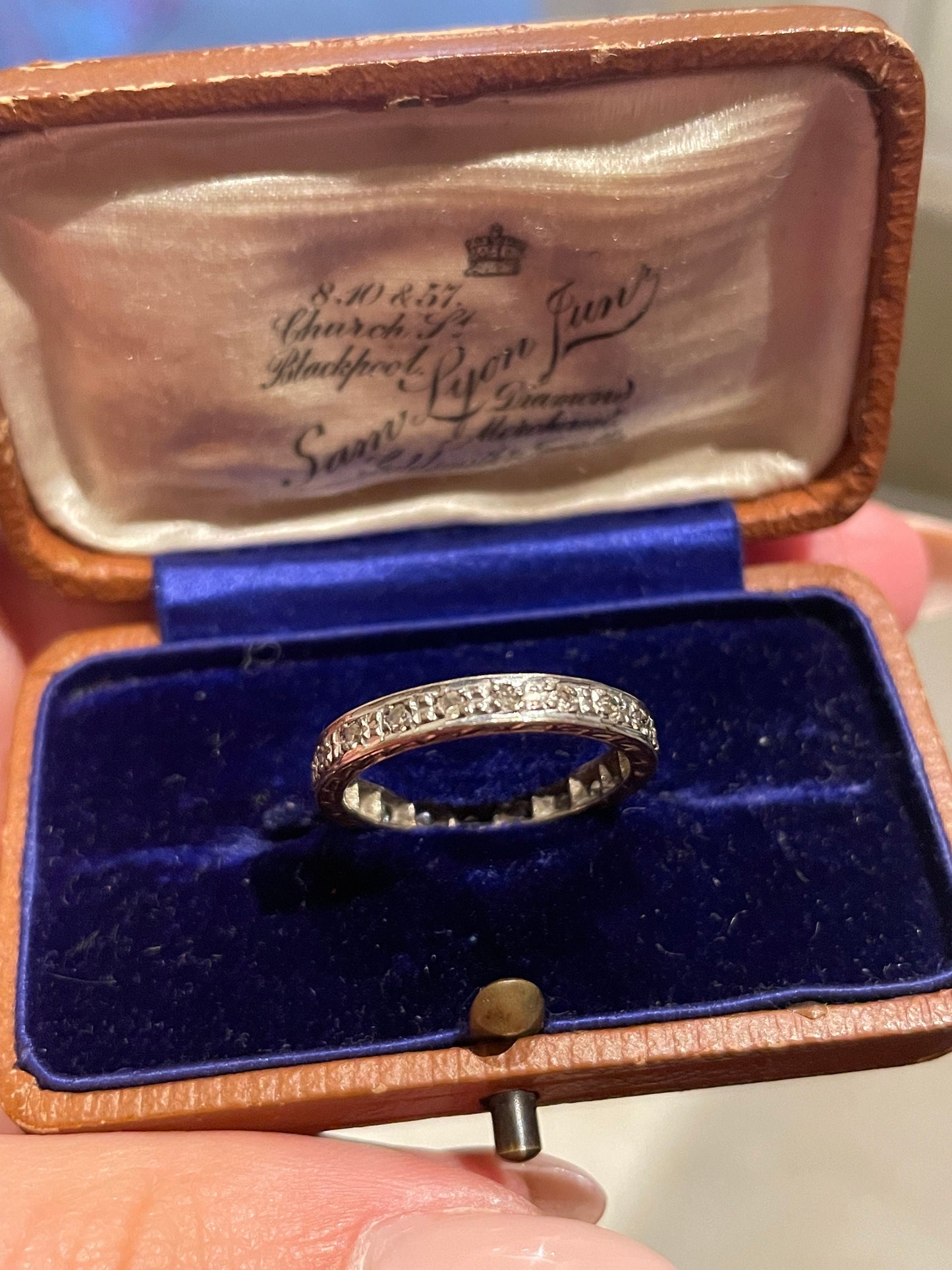 Art Deco 1920s 18ct White Gold Diamond Full Eternity Ring - Size M1/2