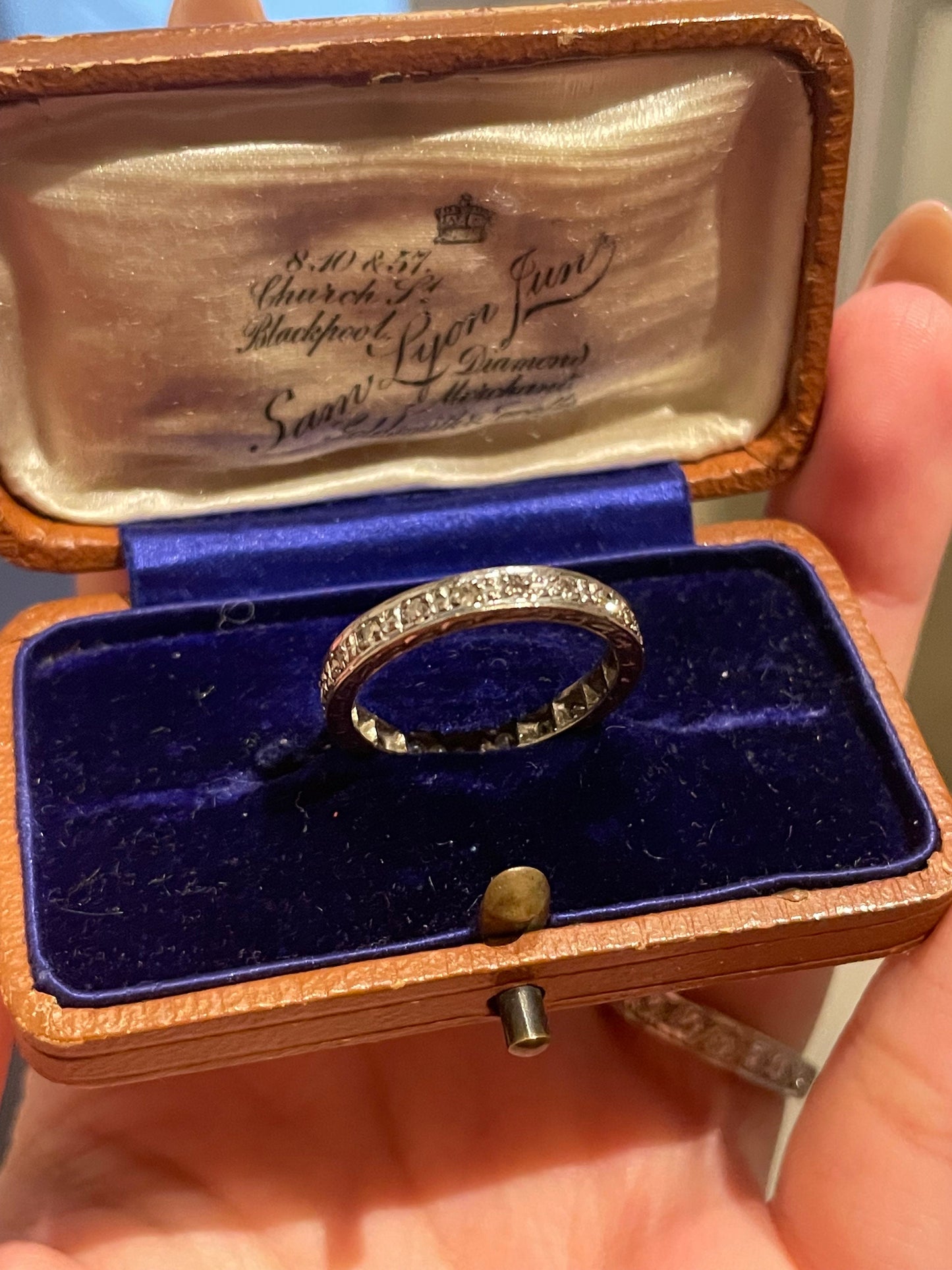 Art Deco 1920s 18ct White Gold Diamond Full Eternity Ring - Size M1/2