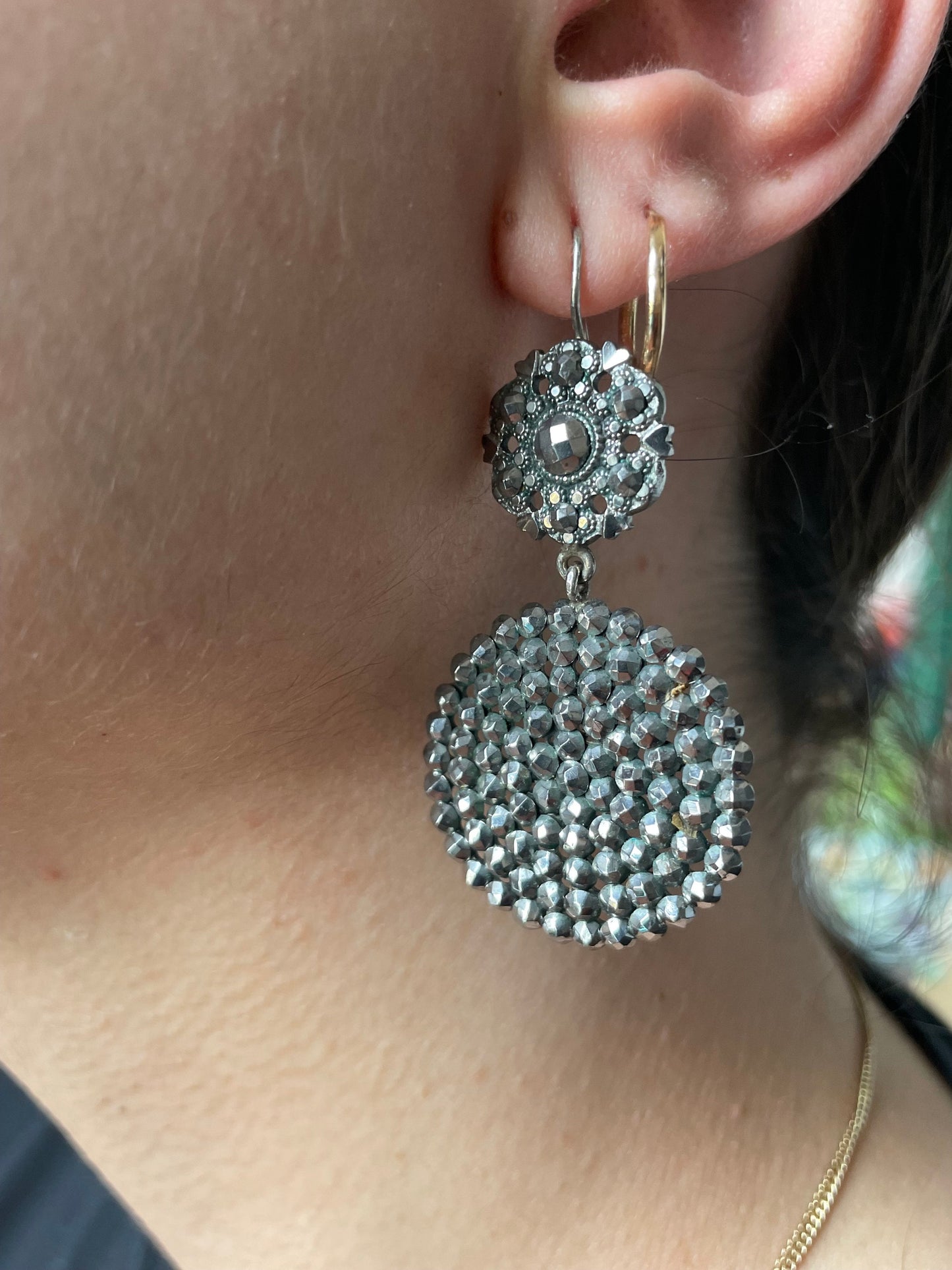 Antique 18th Century Georgian Cut Steel Earrings